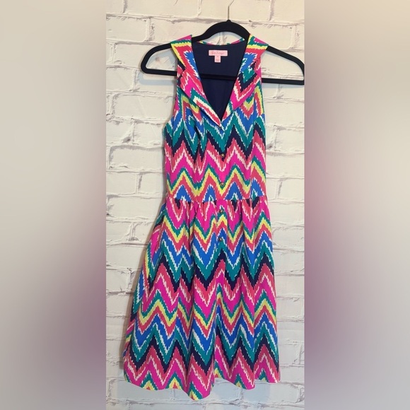 Lilly Pulitzer Dresses & Skirts - Lilly Pulitzer Chevron Sherlyn Dress Size 0